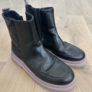 Girls black ankle boots
